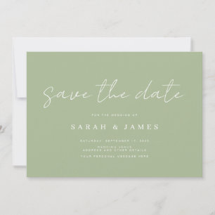 Moderne grüne Hochzeit retten das Datum Save The Date