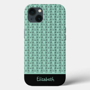 Moderne Grüne Individuelle Name Silhouette Kokospa Case-Mate iPhone Hülle