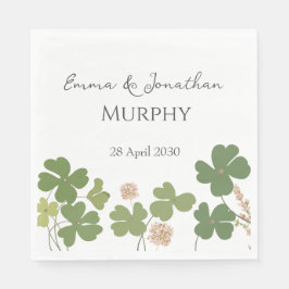 Moderne grüne Irische Leaf Clover Wedding Serviette