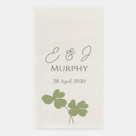 Moderne grüne Irische Leaf Clover Wedding Serviette