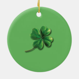 Moderne Grüne Irische Shamrock Keramikornament