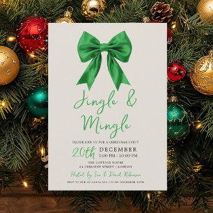 Moderne grüne Jingle & Mingle Weihnachtsfeier-Schl Einladung