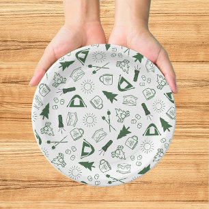 Moderne grüne Junggesellinnen-Wochenendfreizeit Pappteller