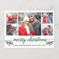 Moderne grüne Kalligraphie 5 Foto Frohe Weihnachte