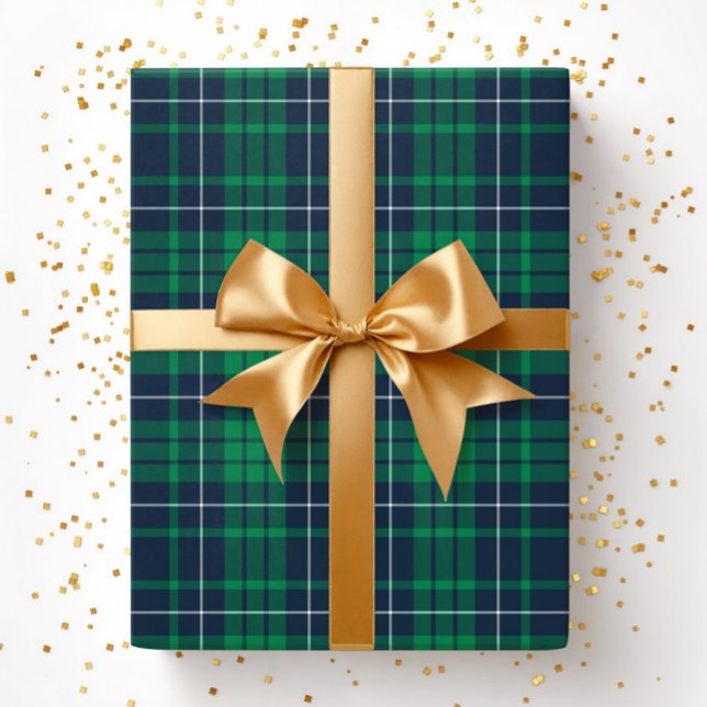 Moderne grüne Karomuster Geschenkpapier (Modern Green Plaid Pattern Wrapping Paper)