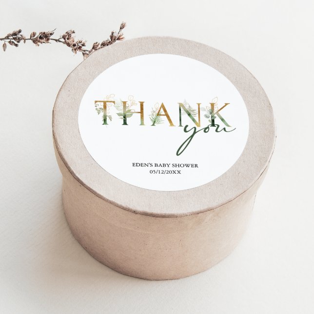 Moderne Grüne Kinderdusche Danke für Ihre Unterstü Runder Aufkleber (Von Creator hochgeladen)