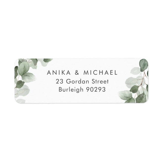 Moderne grüne Leaf Wasserfarbe Rücksendeadresse (Vorne)