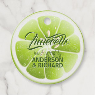 Moderne grüne Limone Früchte Limecello Geschenkanhänger
