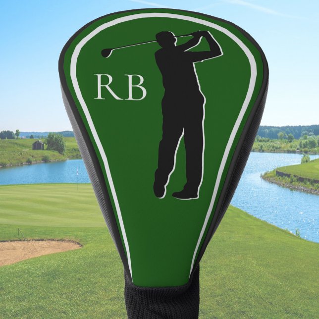 Moderne grüne Monogramm-Golfkopfabdeckung für Herr Golf Headcover (Von Creator hochgeladen)