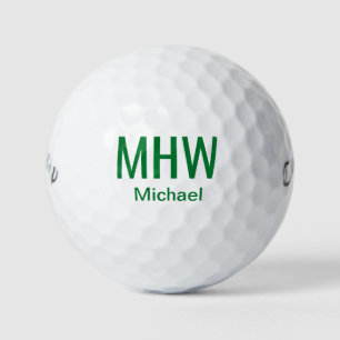 Moderne grüne Monogramme Golfball