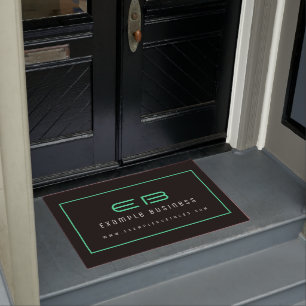 Moderne grüne Neon Look Firmenmarke Fußmatte