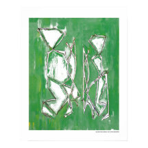 Moderne Grüne Öko-freundliche Abstrakte Kunst Paar