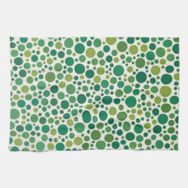 Moderne grüne Punkte nahtloses Muster Geschirrtuch