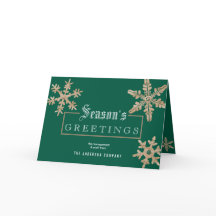 Moderne grüne Schneeflocke Vintage Holzfirma