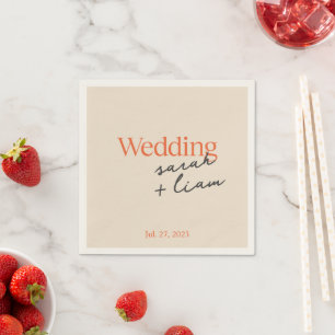 Moderne grüne Schrift Hochzeit von Napkins Serviette