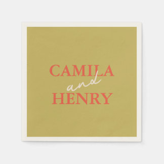 Moderne grüne Schrift Hochzeit von Napkins Serviette