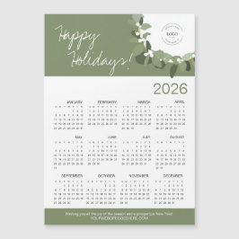 Moderne grüne Schrift Ihr Logo hier, Kalender 2025 Magnetkarte