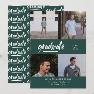 Moderne Grüne Schrift Multi Foto Grad Ankündigung