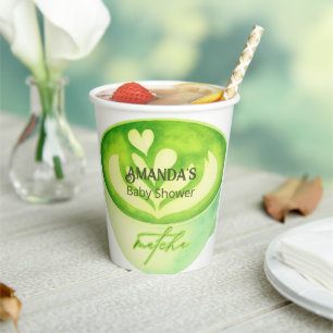   Moderne grüne So-Matcha-Baby-Party Pappbecher