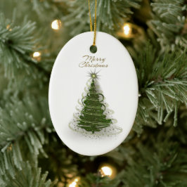 Moderne grüne Spiralen-Weihnachtsbaum, runde Dekor Keramik Ornament