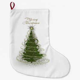 Moderne grüne Spiralen-Weihnachtsbaum-Socken  Großer Weihnachtsstrumpf