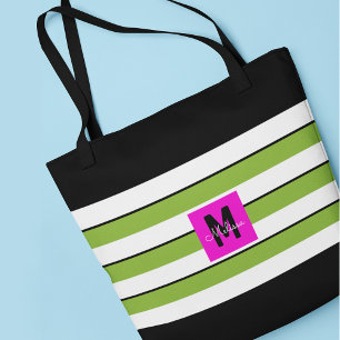 Moderne grüne Streifen-Monogramm