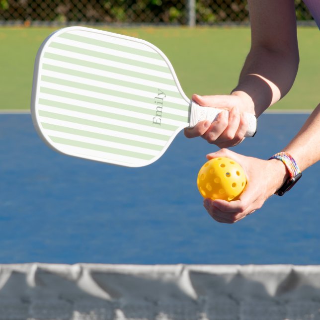 Moderne grüne Streifen Pickleball-Schläger mit ind Pickleball Schläger (InSitu)