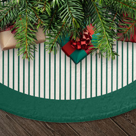Moderne grüne Streifen Weihnachten Polyester Weihnachtsbaumdecke