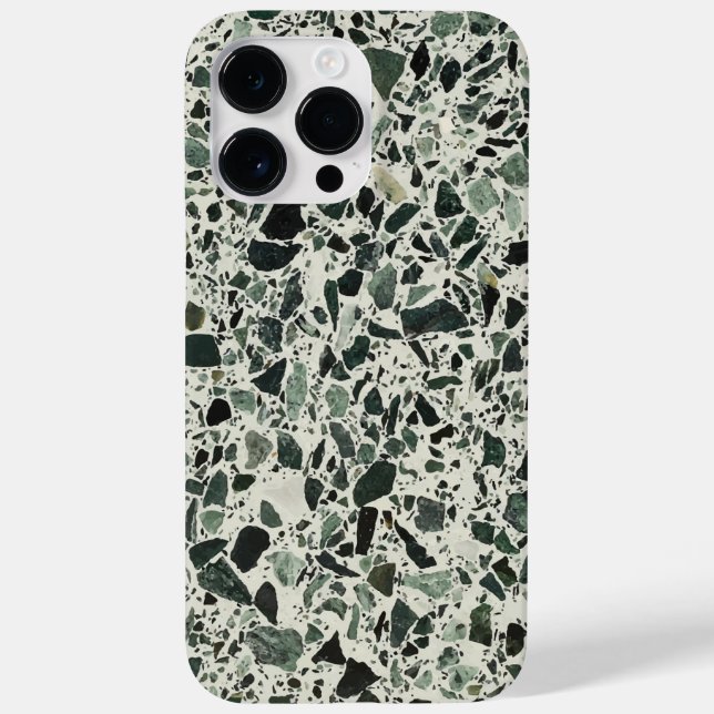 Moderne grüne Terrazzo Case-Mate iPhone Hülle (Rückseite)