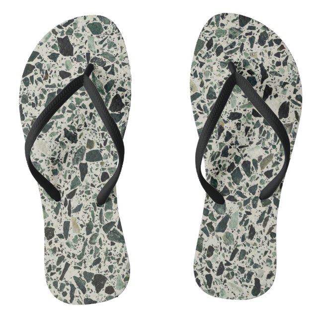 Moderne grüne Terrazzo Flip Flops (Fußbett)