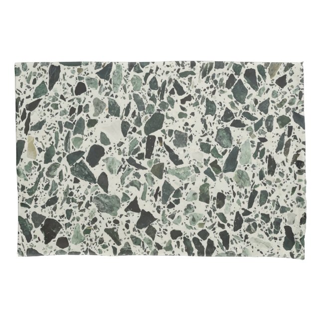 Moderne grüne Terrazzo Kissenbezug (Vorderseite)