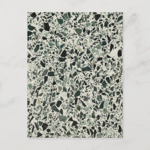 Moderne grüne Terrazzo-Muster-Abstraktion Postkarte