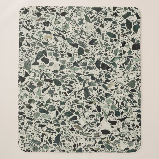 Moderne grüne Terrazzo Sherpadecke (Vorderseite)