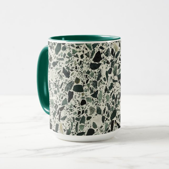 Moderne grüne Terrazzo Tasse (Vorderseite Links)