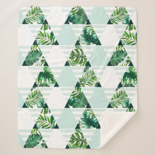 Moderne, grüne tropische Dreiecke Geometrie Sherpadecke