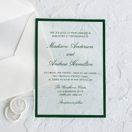 Moderne grüne Umrandung Hochzeit Acryleinladungen