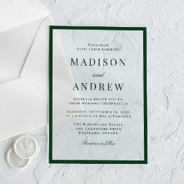 Moderne grüne Umrandung Hochzeit Acryleinladungen