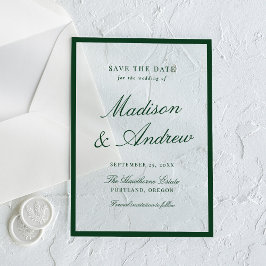 Moderne grüne Umrandung Hochzeit - Save-the-Date-K Acryleinladungen
