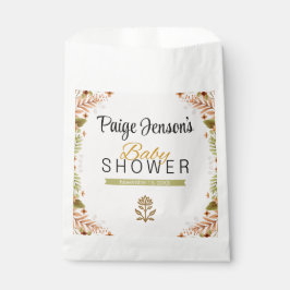 Moderne grüne und braune Botanicals Babydusche Geschenktütchen