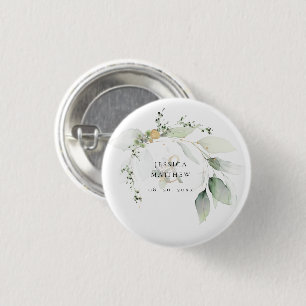 Moderne grüne und goldene Eukalyptus-Pflanze   Button