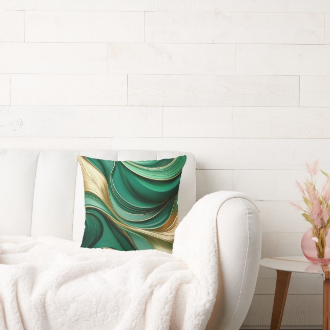 Moderne grüne und goldene Weihnachtszeit-Wohngesta Kissen (Liege)