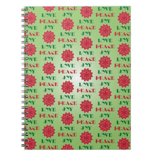 Moderne grüne und rote Liebe, Frieden, Jozia Notizblock