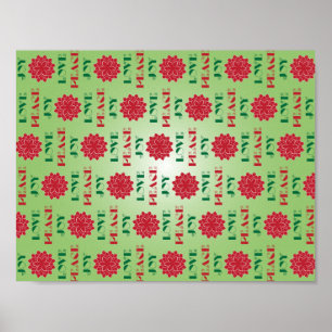 Moderne grüne und rote Liebe, Frieden, Jozia Poster