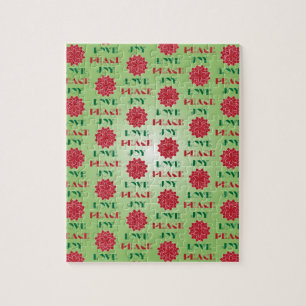 Moderne grüne und rote Liebe, Frieden, Jozia Puzzle