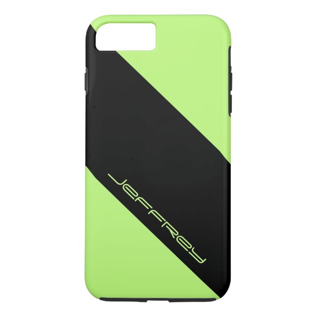 Moderne, grüne und schwarze Streifen, Personalisie Case-Mate iPhone Hülle (Rückseite)