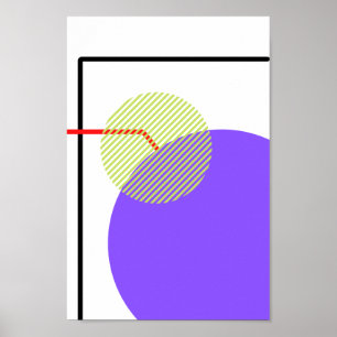 Moderne, grüne, violette geometrische Formen Abstr Poster