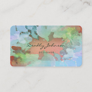 Moderne grüne Wasserfarbe Abstrakt Elegant Cool Visitenkarte