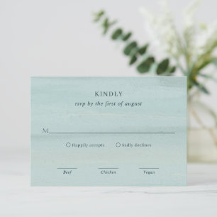 Moderne grüne Wasserfarbe Elegante Hochzeit RSVP Karte