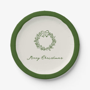 Moderne grüne Weihnachten Pappteller