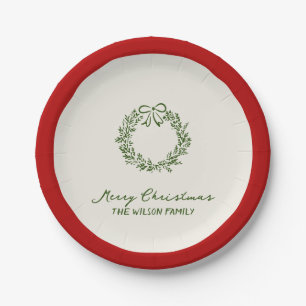 Moderne grüne Weihnachten Pappteller